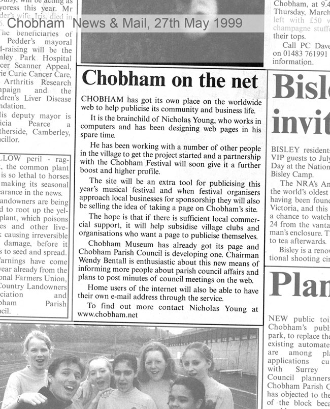 Chobham News and Mail Clipping