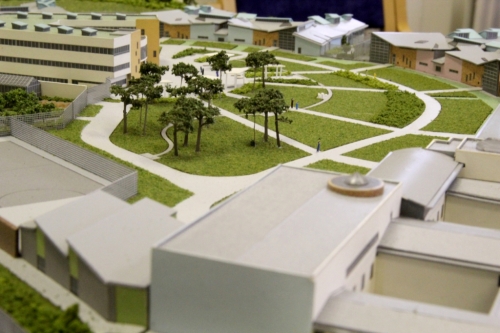 Scale model of the new hospital.