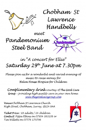 St Lawrence Handbells meet the Pandemonium Steel Band