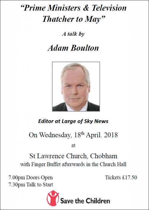 Prime Ministers &amp; Television Thatcher to May - a talk by Adam Boulton